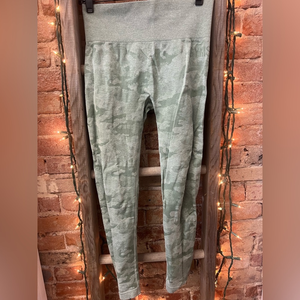 Gymshark Camouflage Green Leggings